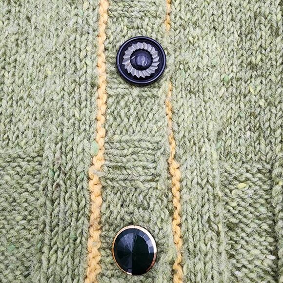 Lynne McNulty Women's Cardigan Knit Sweater Heavy Weight  Green Size S/M READ - Picture 6 of 10